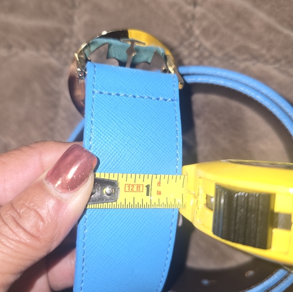 Tory Burch Blue Leather Belt with Gold Buckle - Picture 7 of 7